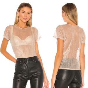 Lovers + Friends Light Gold Surrey Top Size Small